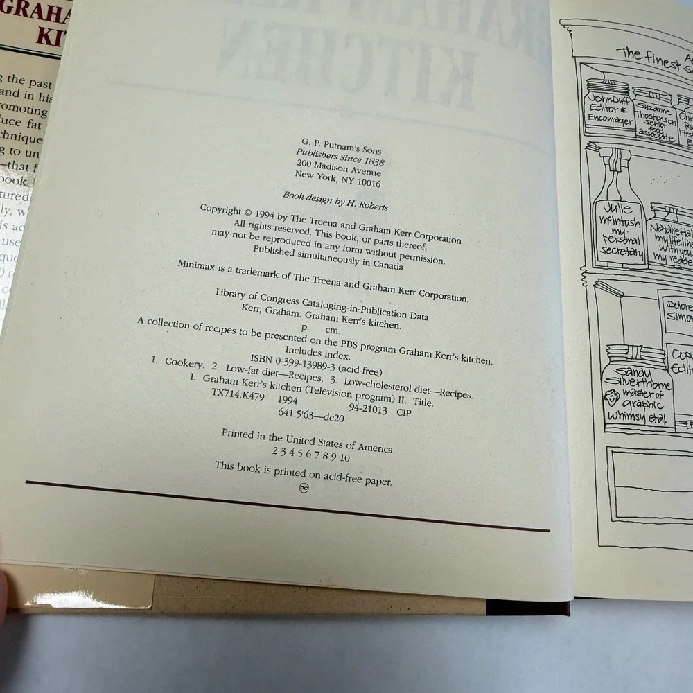 Graham Kerr's Kitchen Cookbook 1994 Hardcover‎ PBS Series Healthy Recipes